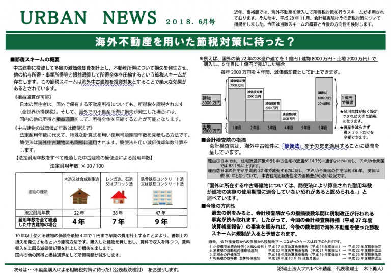 2018年6月号 海外不動産を用いた節税対策に待った 愛知 名古屋 土地活用の情報専門サイト ひよこ土地活用